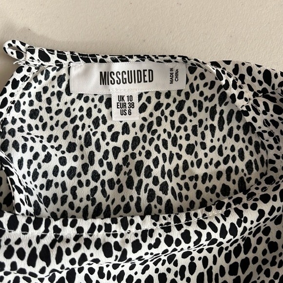 MISSGUIDED Black White Dalmatian Print Dress Size 6 - Picture 8 of 13